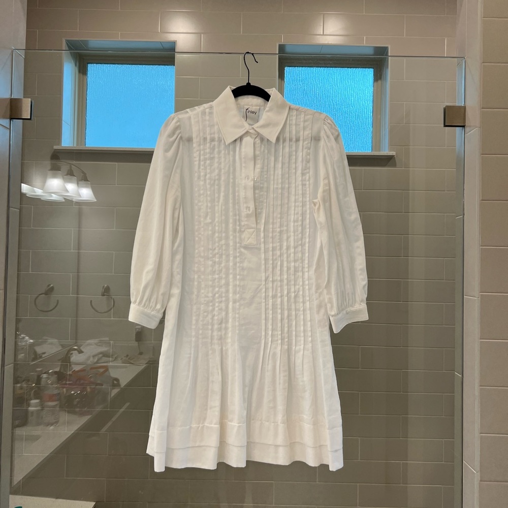 White pintuck Finley dress